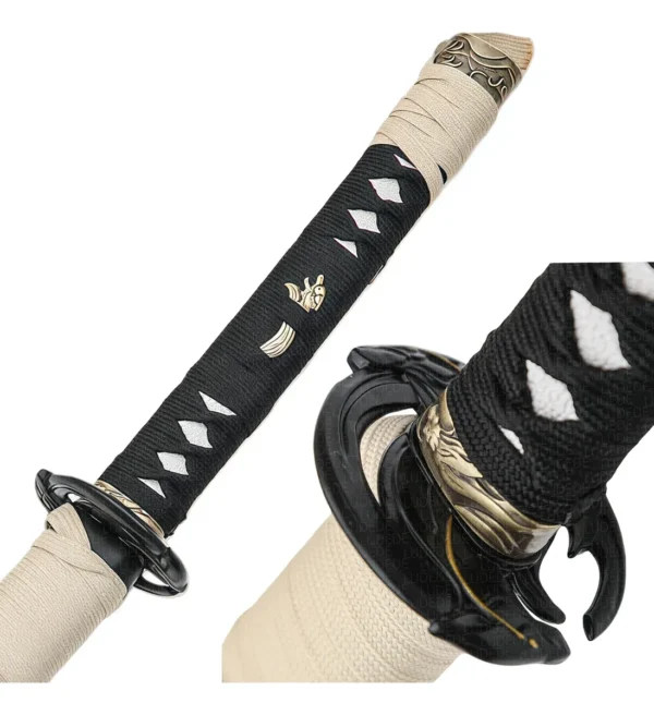 Katana Do Lobo Solitário Com Detalhe Autêntico Pelo De Lobo