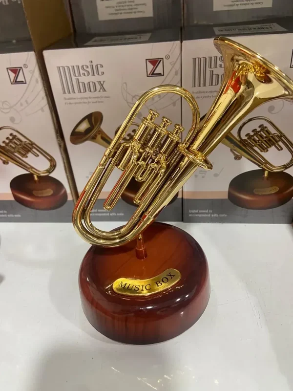 Trompete Decorativo Miniatura Dourado