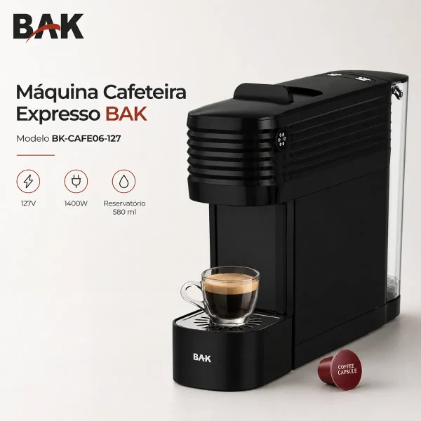 Cafeteira Elétrica Expresso de Cápsula 580ml 1400W