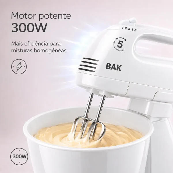 Batedeira Elétrica  300w 5 Velocidades Capacidade  2,5 LT