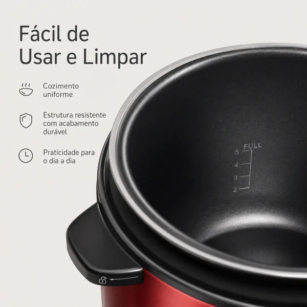 Panela de Pressão Elétrica Digital 5L 900W 220V