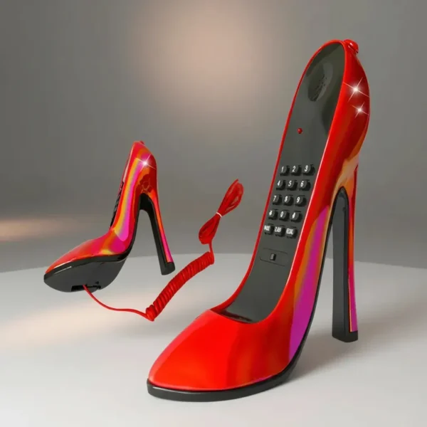 Telefone Com Fio Modelo Salto  Cor Vermelho