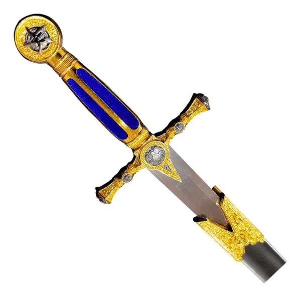 Espada Medieval Maçônica Azul Com Suporte
