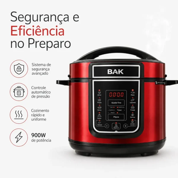 Panela de Pressão Elétrica Digital 5L 900W 220V