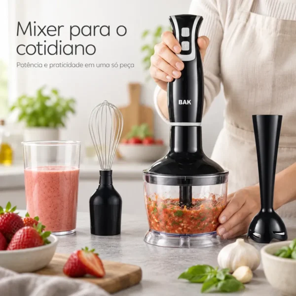Mixer Portátil  3 Em 1 250w Multifuncional Com Acessórios