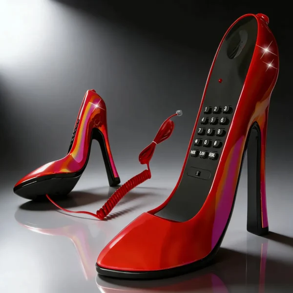 Telefone Com Fio Modelo Salto  Cor Vermelho