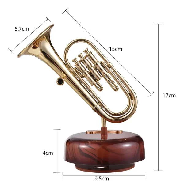 Trompete Decorativo Miniatura Dourado