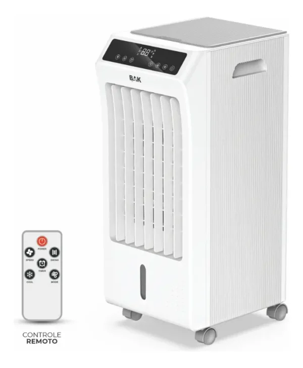 Climatizador Umidificador Bak 5L Branco 65W Com Controle Remoto