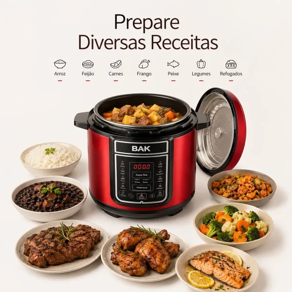 Panela de Pressão Elétrica Digital 5L 900W 220V