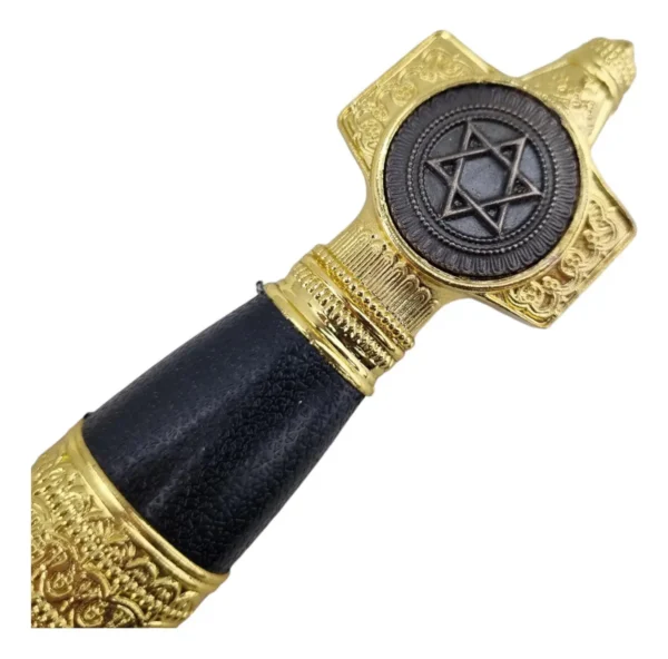 Espada Rei Davi E Salomão Preta Com Ornamentos Dourados