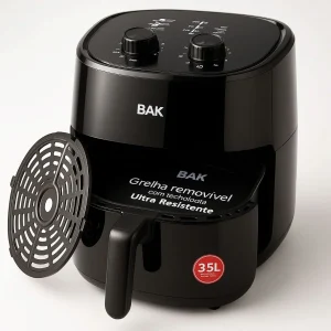 Air Fryer 3,5 Lt Fritadeira Eletrica Sem Óleo Cor Preta