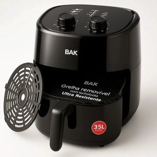 Air Fryer 3,5 Lt Fritadeira Eletrica Sem Óleo Cor Preta