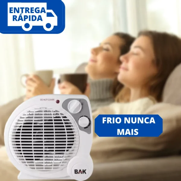 Aquecedor De Ar Elétrico Portátil 2 Em 1 Ventilação Inverno