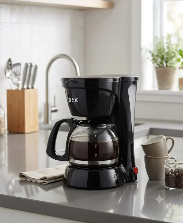 Cafeteira Elétrica Bak 650w Jarra De Vidro 18 Xícaras Cor Preto