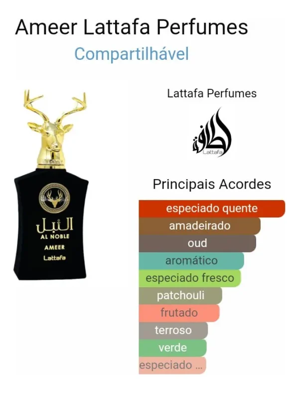 Perfume Arabe Lattafa Al Noble Ameer 100 Ml
