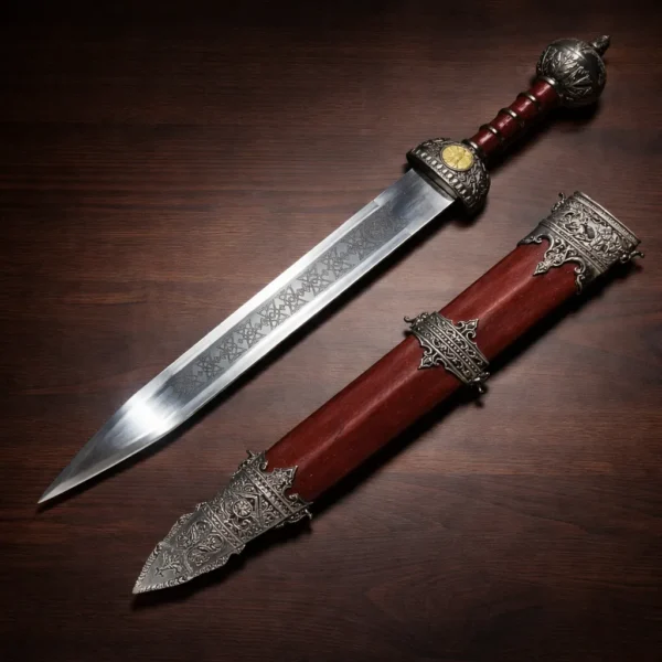 Espada Gladiador Romano Medieval 77cm Bordô