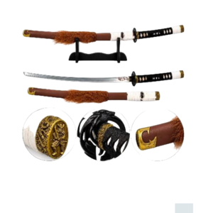 Katana Do Lobo Solitário Com Detalhe Autêntico Pelo De Lobo
