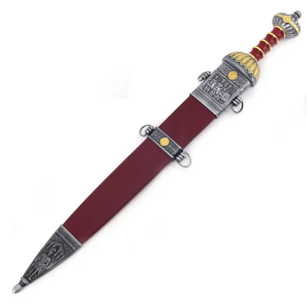 Espada Adaga Elite Romana Vinho Com Dourado 78 Cm