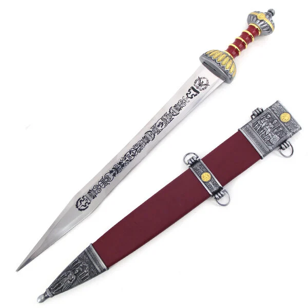 Espada Adaga Elite Romana Vinho Com Dourado 78 Cm